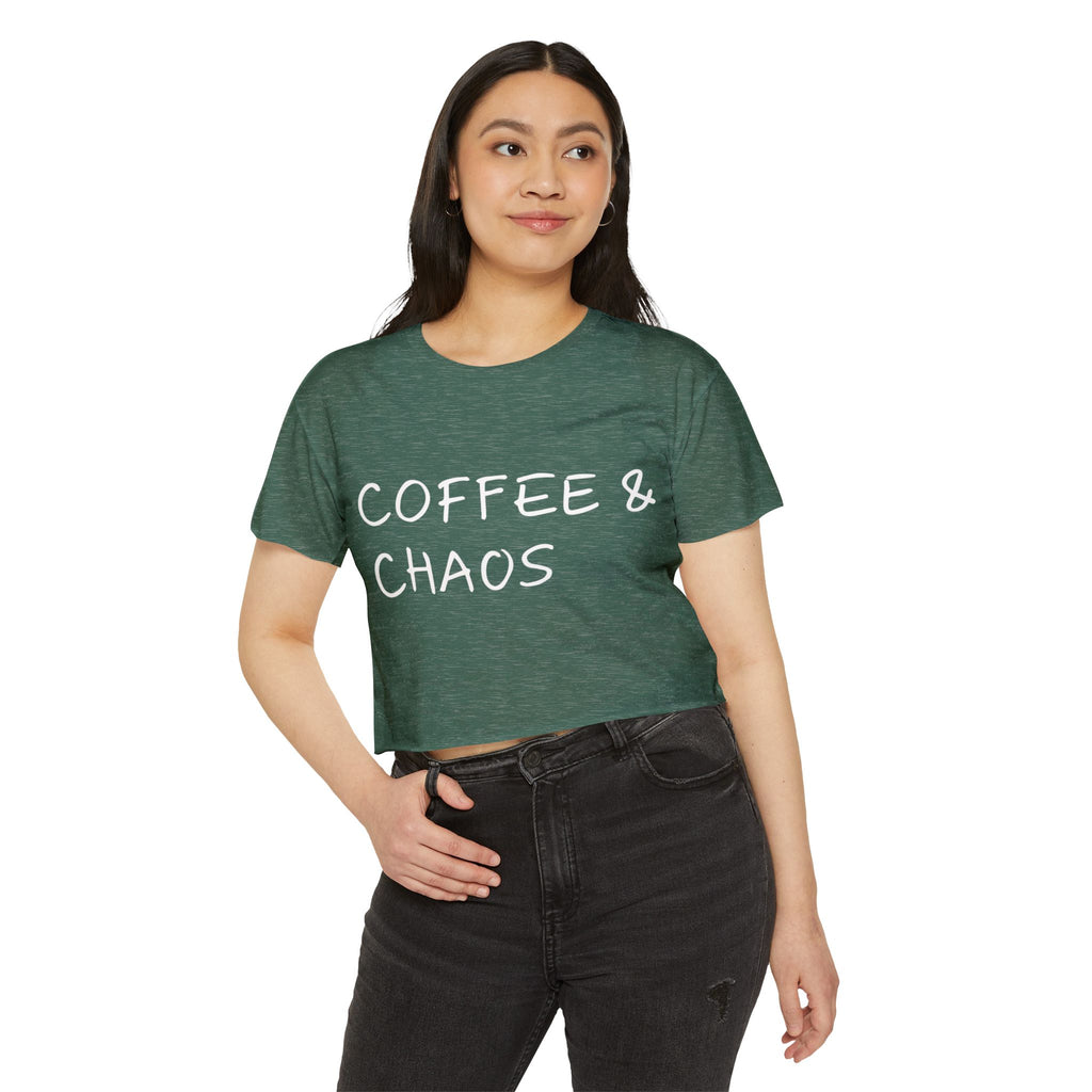 "Coffee & Chaos"  Crop Top