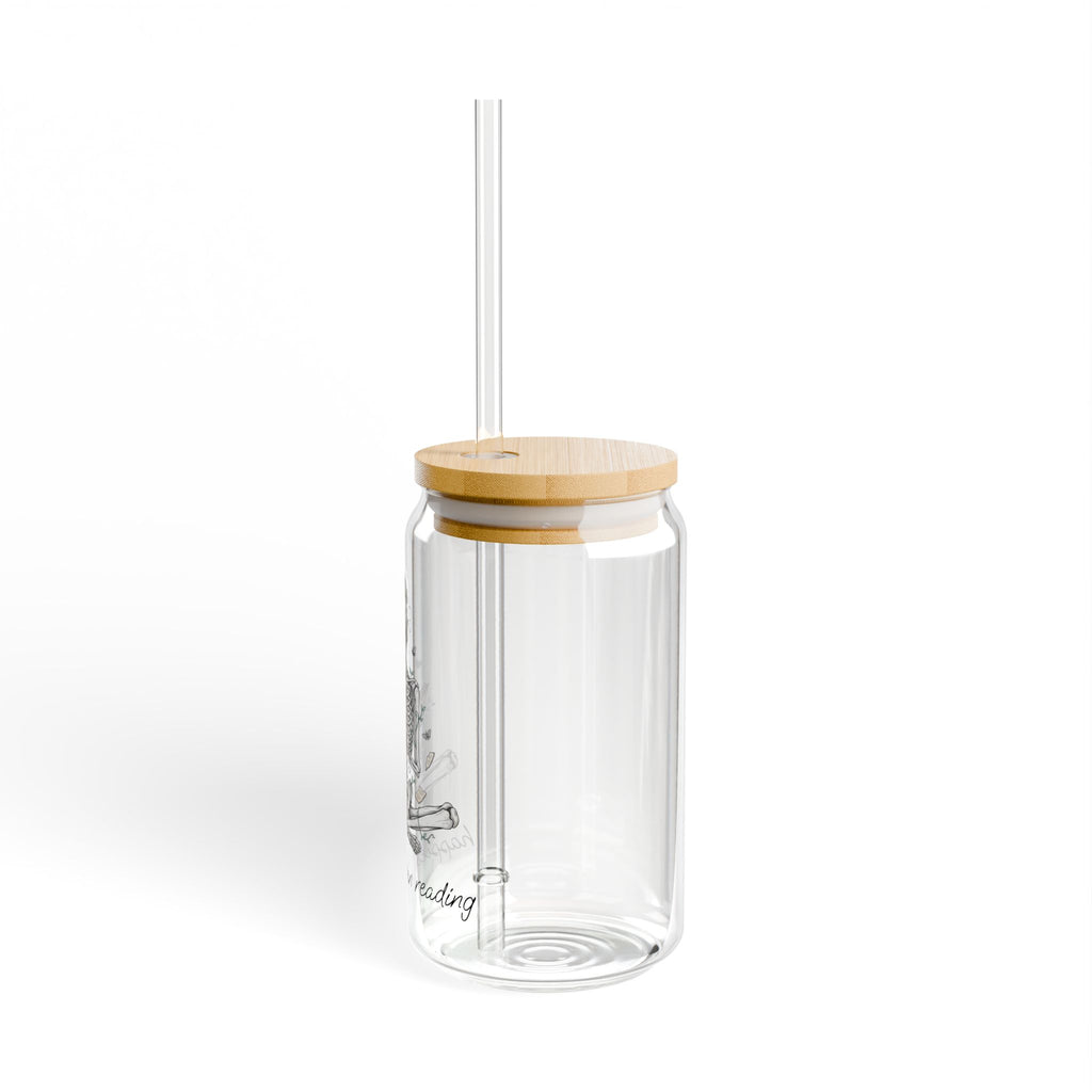 Happiest when reading — Sipper Glass, 16oz