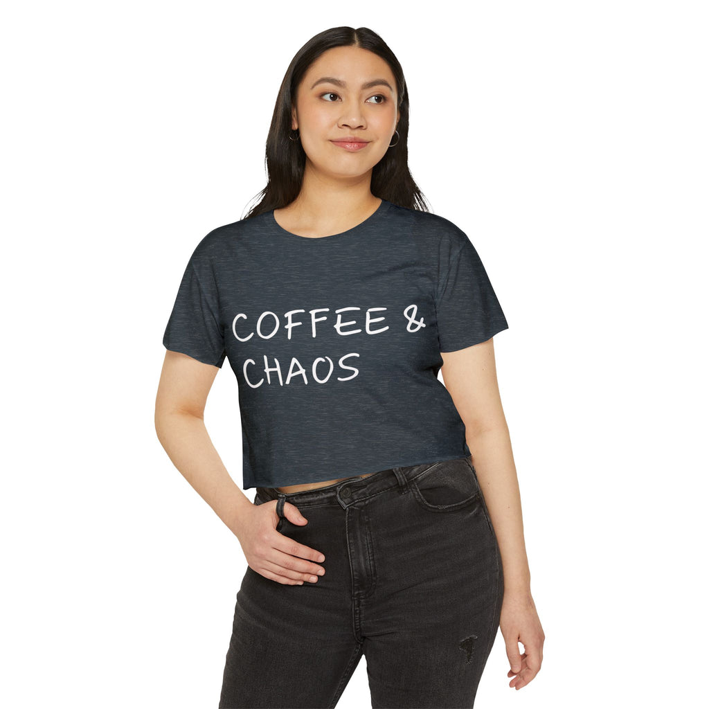 "Coffee & Chaos"  Crop Top