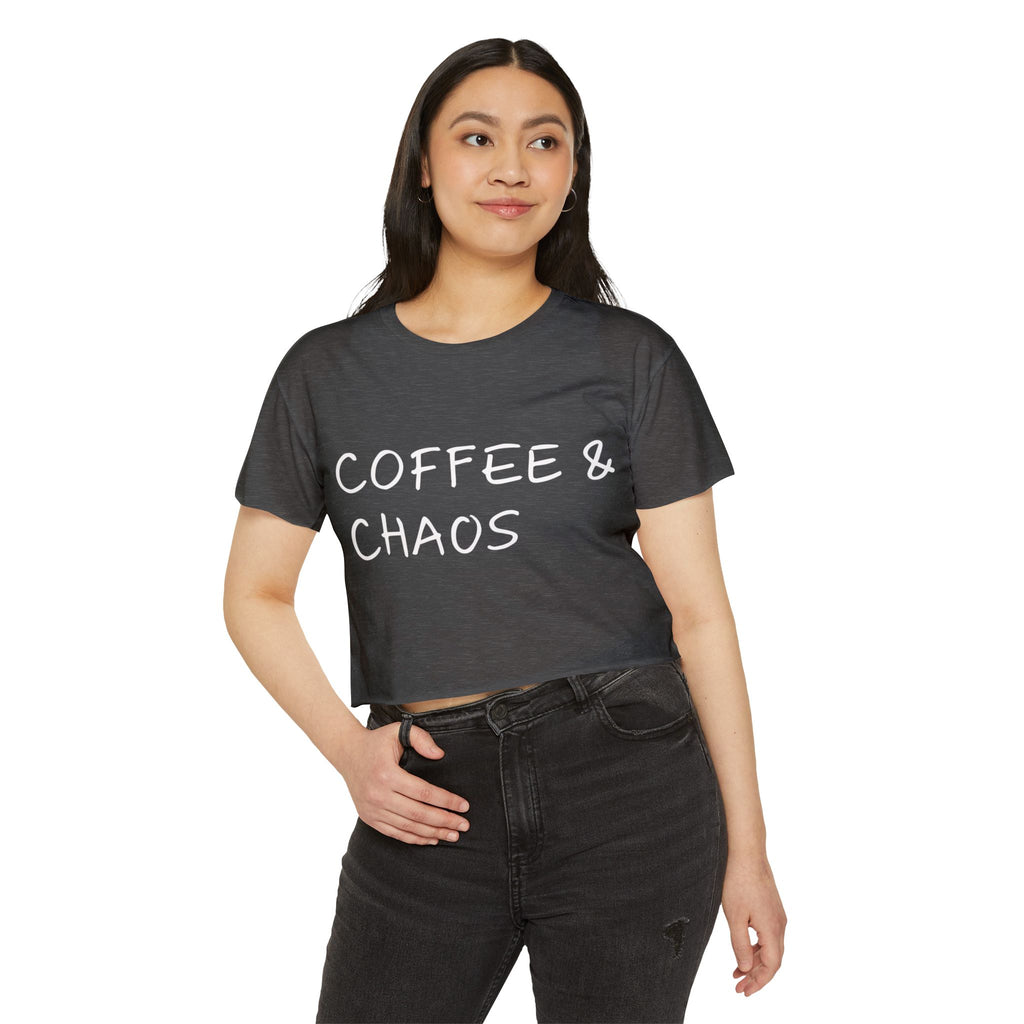"Coffee & Chaos"  Crop Top