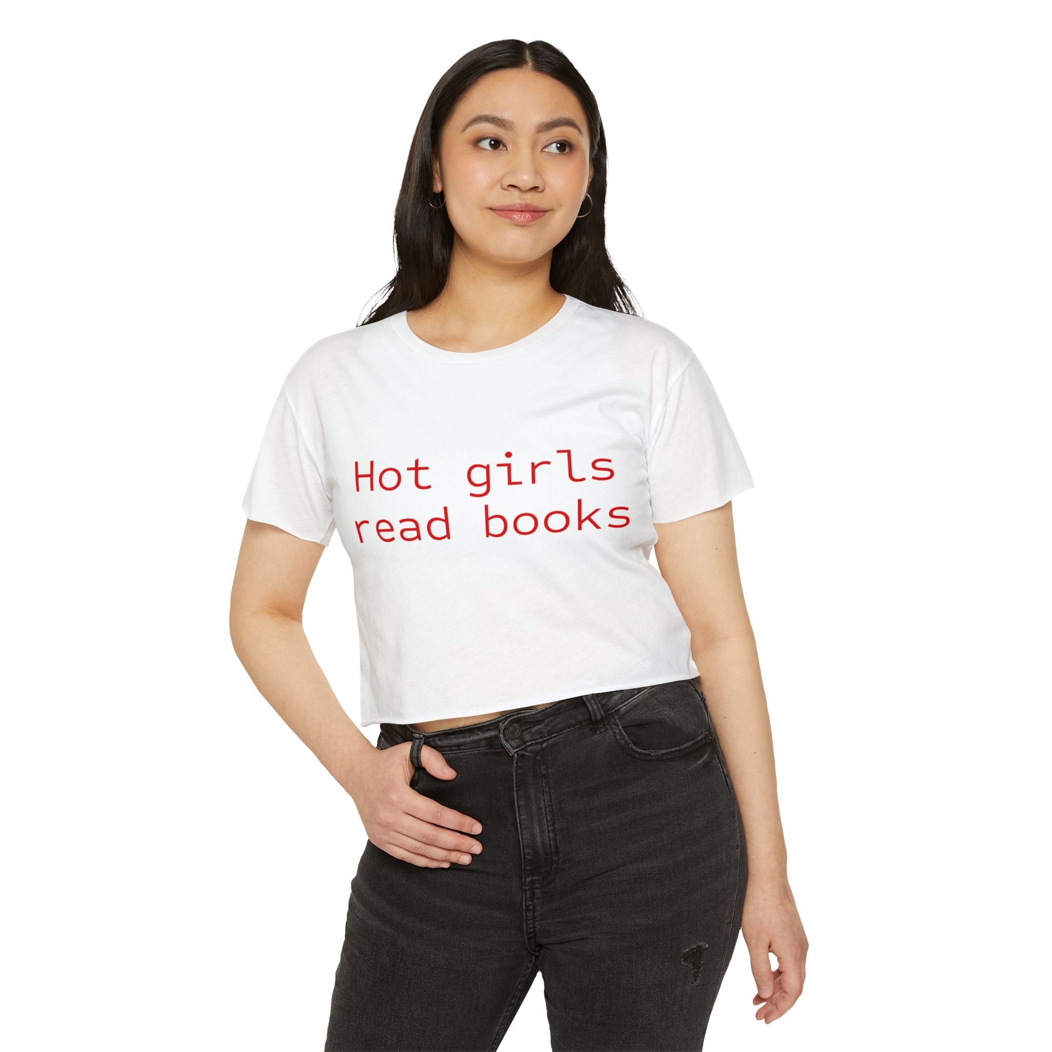 "Hot Girls Read Books" Crop Top — Feminine Literary Festival Tee
