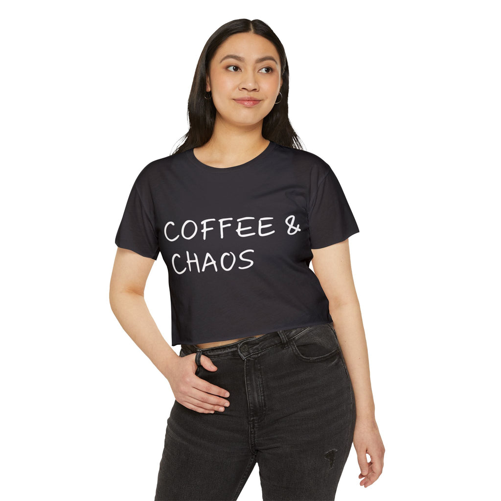 "Coffee & Chaos"  Crop Top