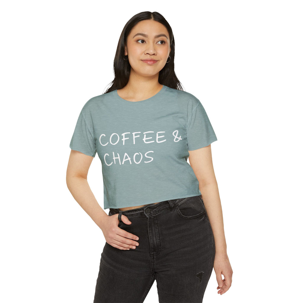 "Coffee & Chaos"  Crop Top