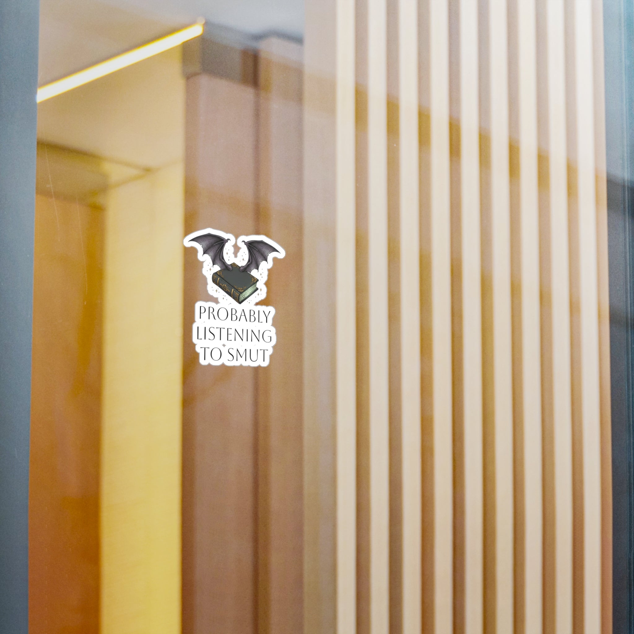 Probably Listening to Smut Sticker — Bat Wings & Book Vinyl Decal