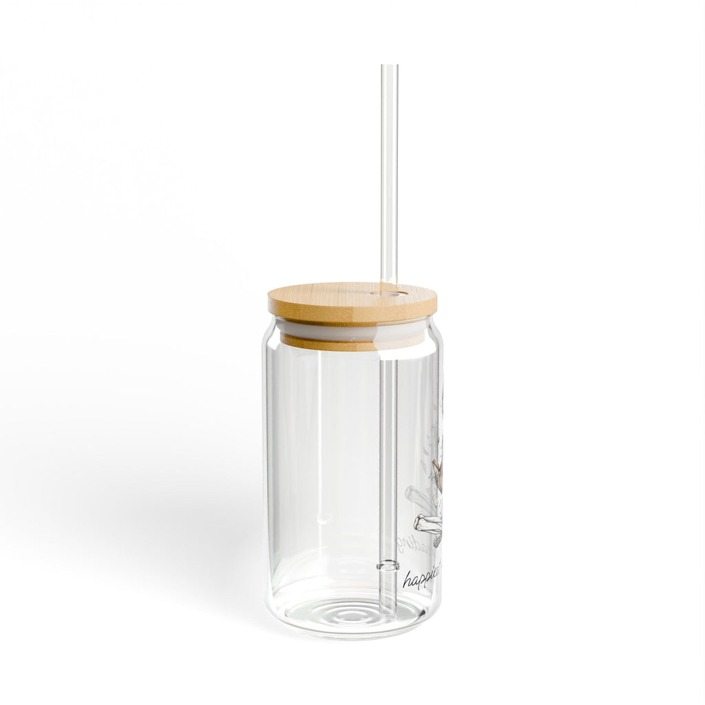 Happiest when reading — Sipper Glass, 16oz