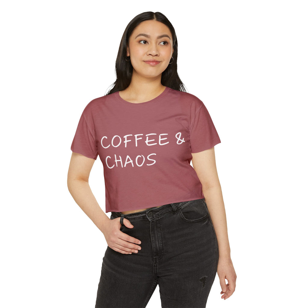 "Coffee & Chaos"  Crop Top