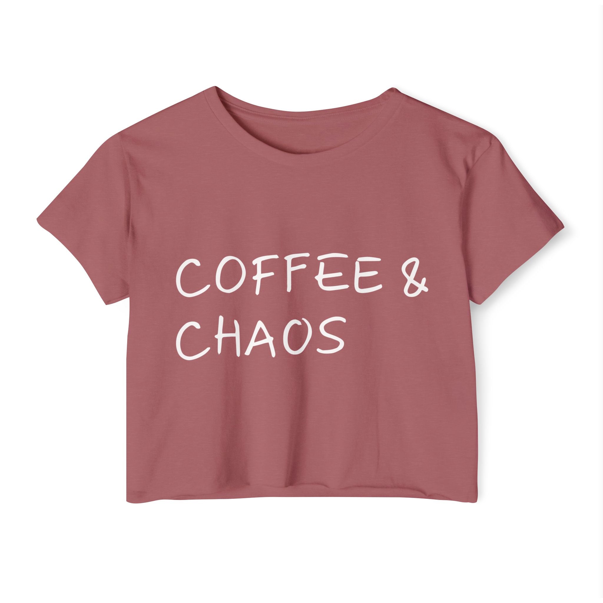 "Coffee & Chaos"  Crop Top